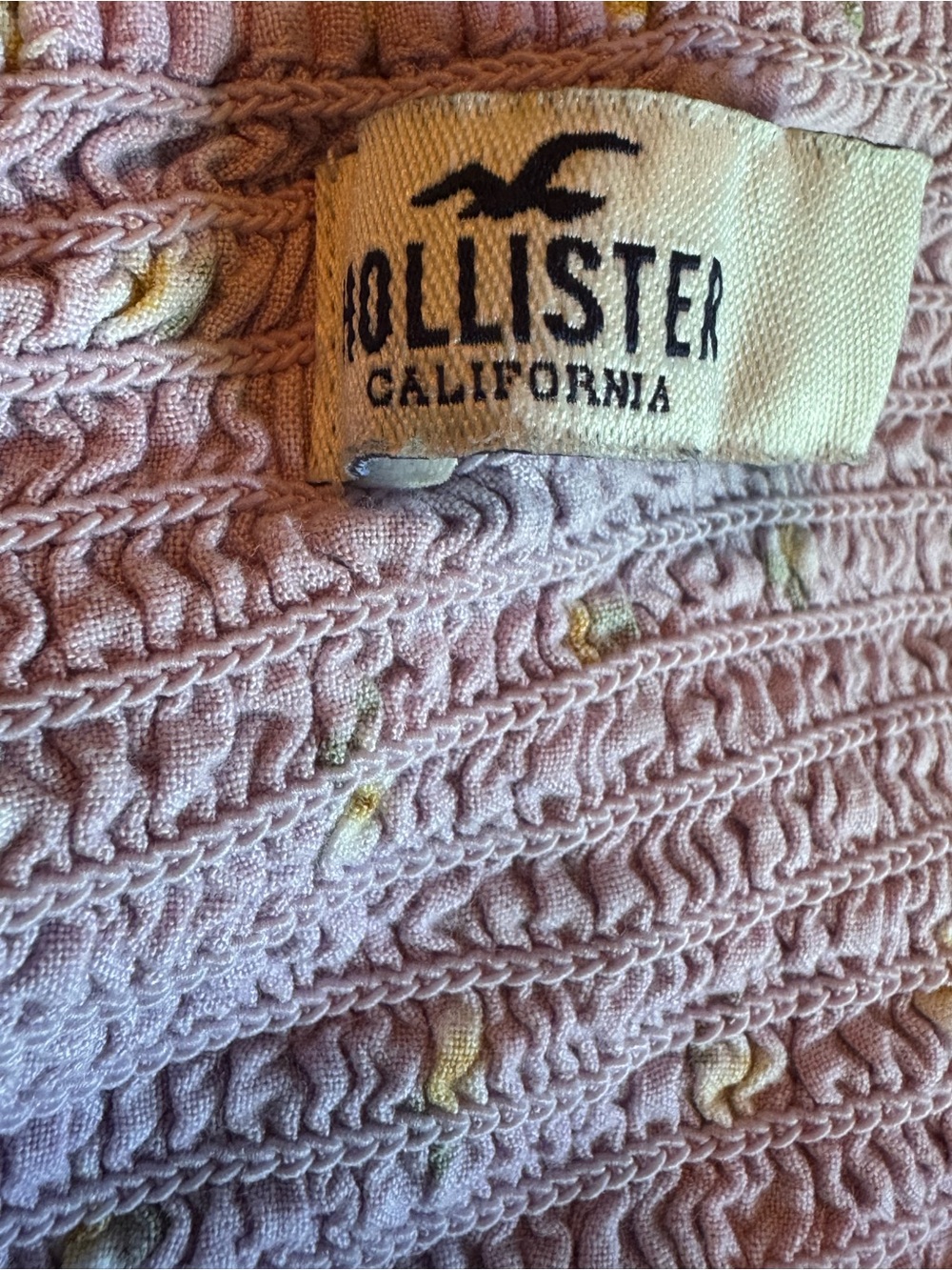 Hollister Lavender Daisy Ruched Tie-Hem Cami Top xs - Picture 4 of 6